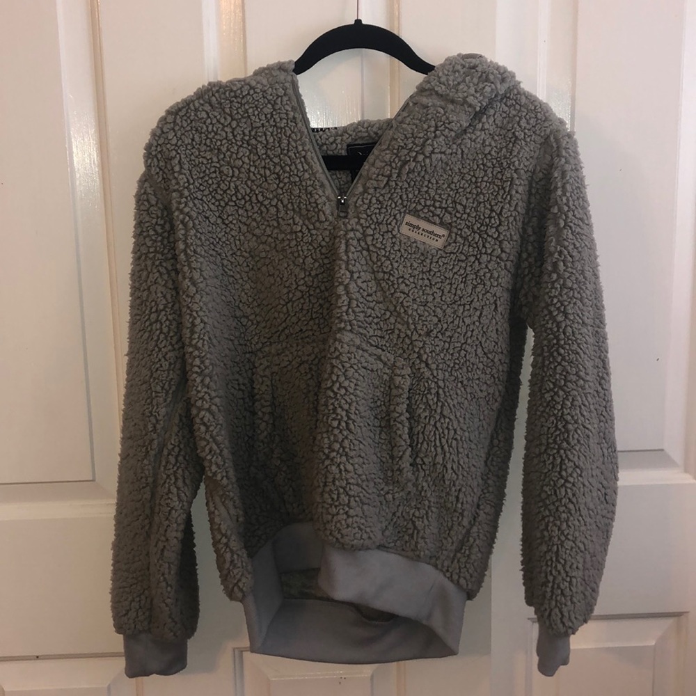 Simply Southern Fleece Jacket | Size: Medium | Fuzzy Hoodie | Color: Gray